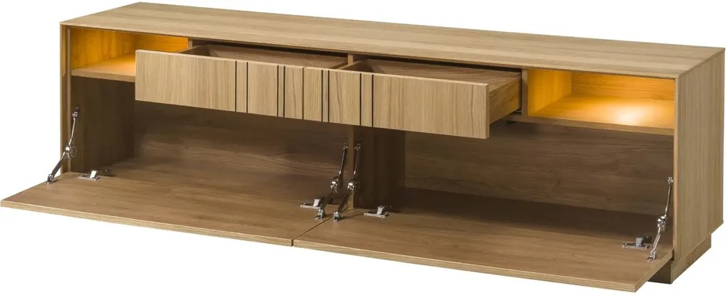 TV stolek s LED osvětlením Join 180 cm dub přírodní