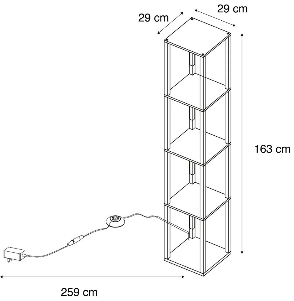 Dizajnová stojaca lampa čierna vrátane LED 3-stupňový stmievač - Tianna