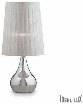 Ideal Lux 036007 Stolná lampa ETERNITY TL1 BIG s chrómovým telom a bielym tienidlom