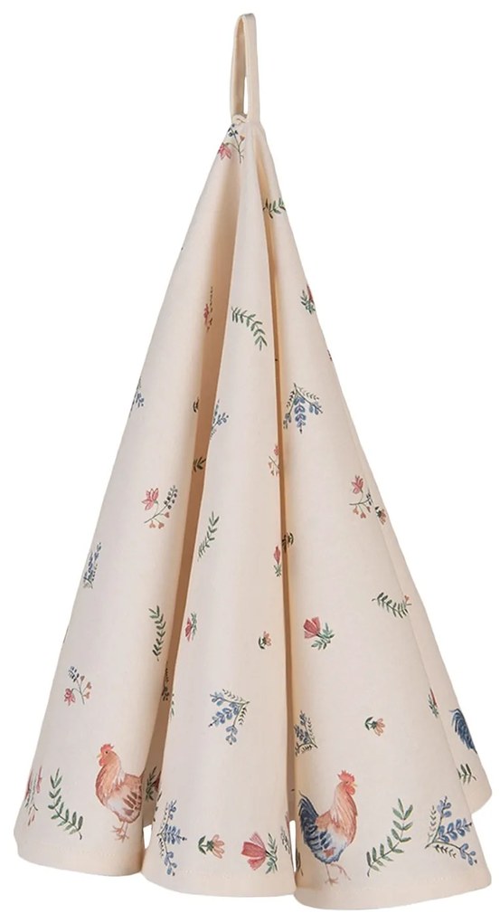 Guľatá utierka  Chicken and Rooster - Ø 80 cm