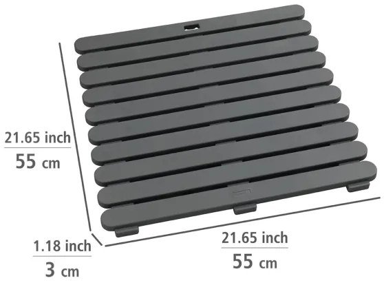 WENKO 22947100-Predložka do sprchy vhodná do interiéru aj exteriéru 55x55 cm sivá