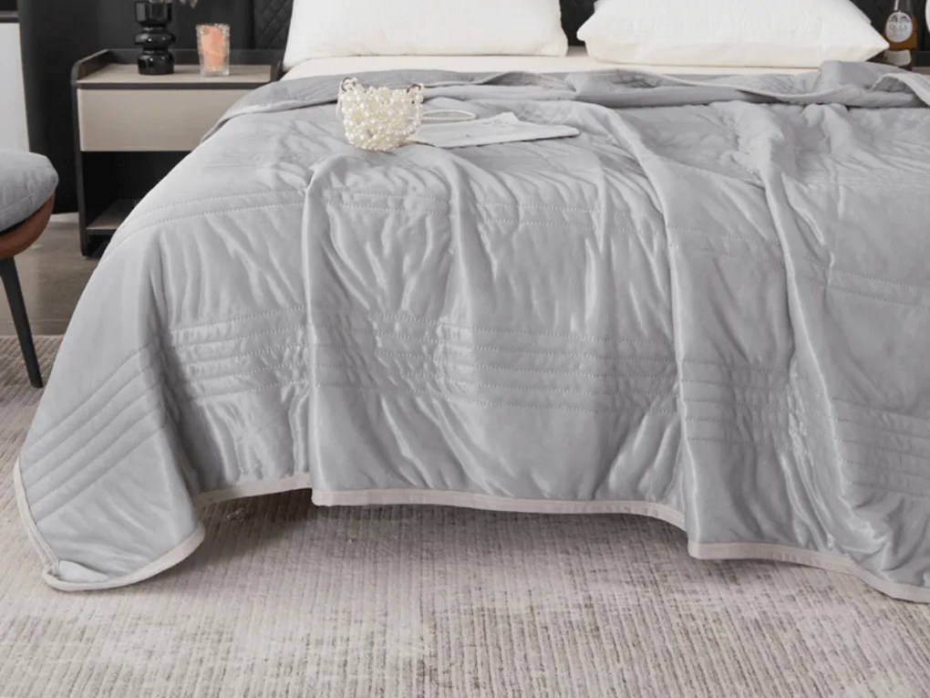 Chladiaca letná prikrývka CELIA, sivá Rozmer: 140 x 200 cm