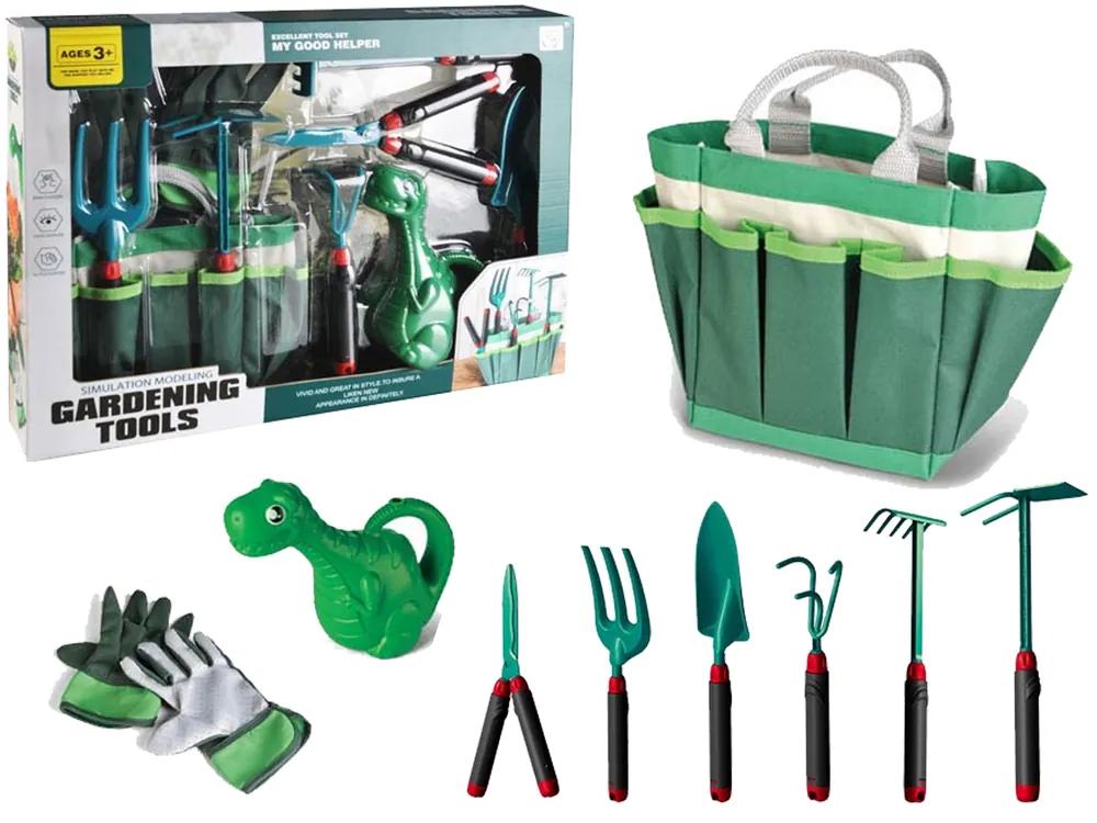 Lean Toys Zelená súprava do záhrady – taška, náradie, rukavice