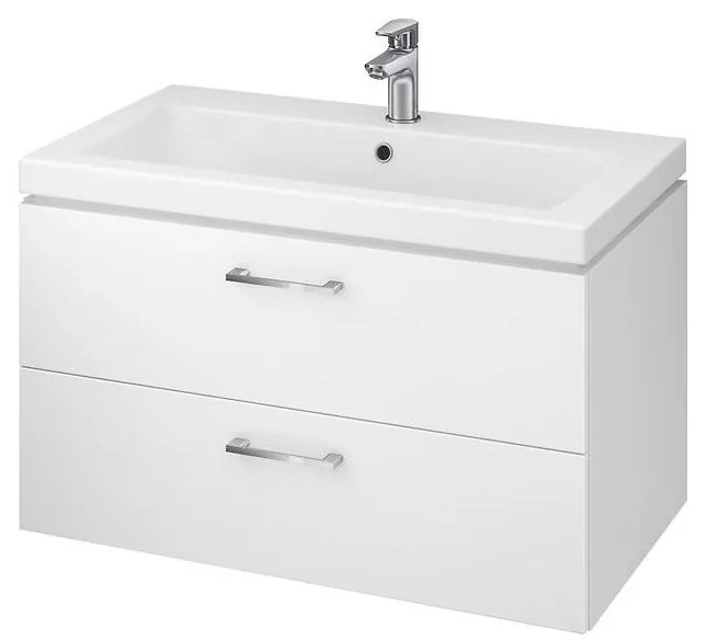 Cersanit S801-149-DSM - Závesná kúpeľňová skrinka s umývadlom LARA 80 cm biela