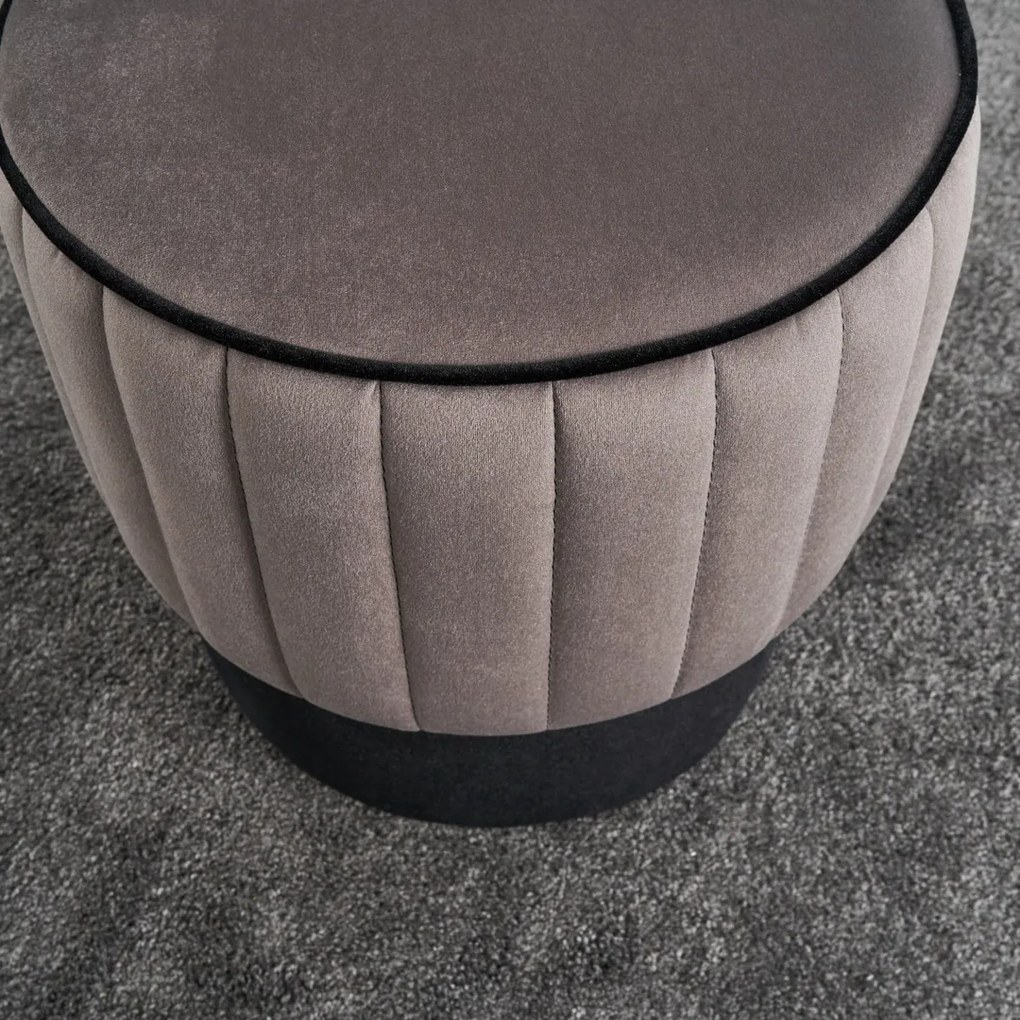 Taburet Rose Puf Grey