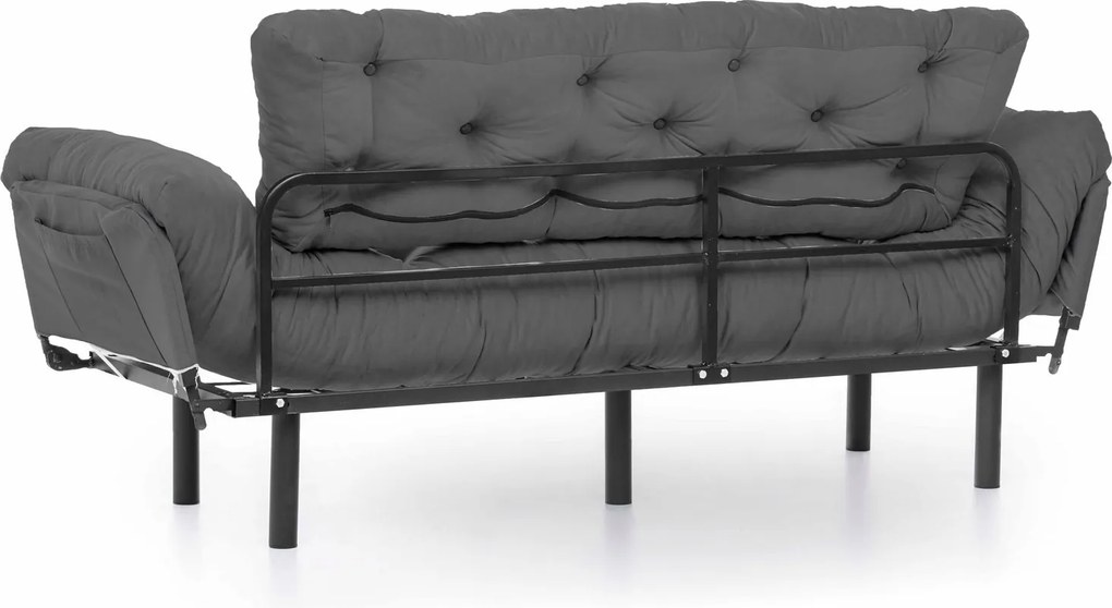 Třímístná rozkládací pohovka Nitta 185 cm šedá