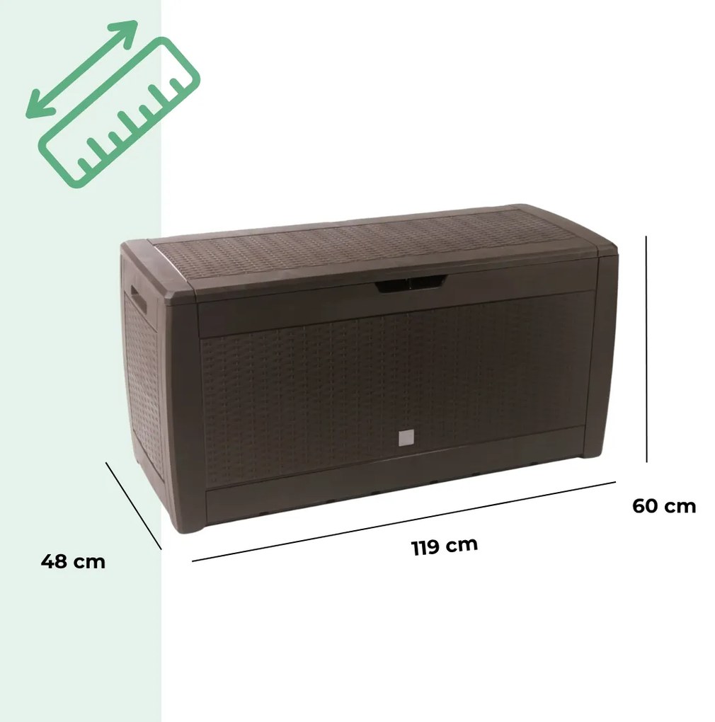 Odkladací box RATO, 310L, 119x48x60cm, hnedá Prosperplast