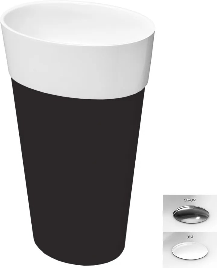 Besco Voľne stojace umývadlo z liateho mramoru Uniqa BW Matt UM VS 46,5x32,5x84 cm, sifón Click-Clack BESCO-Typ výpuste: Click-Clack, biela, BESCO-Ro…