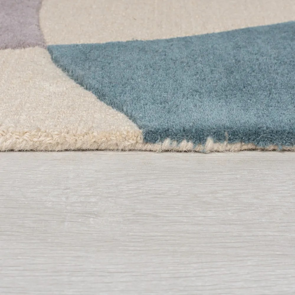 Modro-béžový vlnený koberec 170x120 cm Glow - Flair Rugs