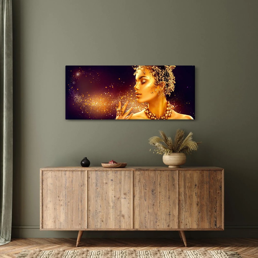 Obraz - Zlatý makeup (120x50 cm)