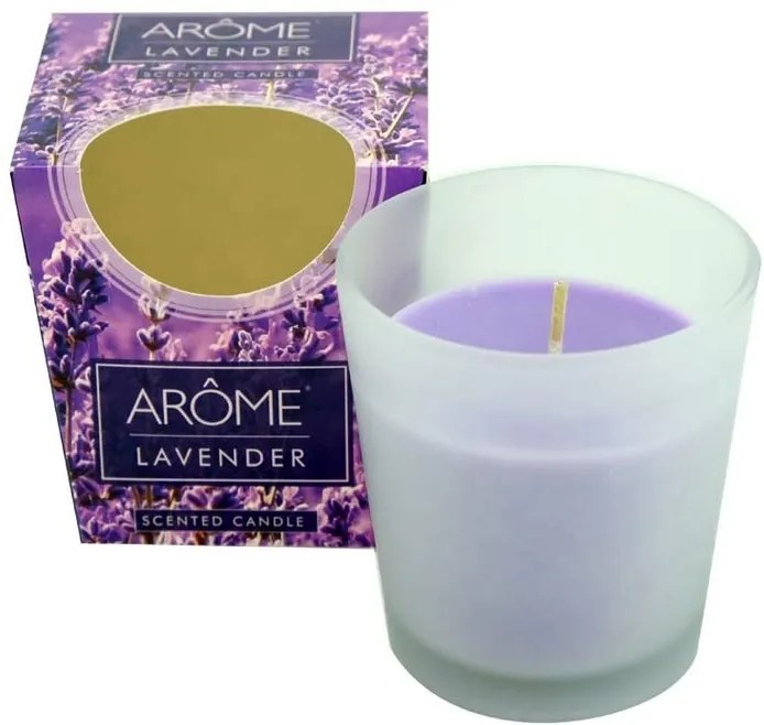 Arome Kónická vonná sviečka v skle Lavender, 100 g