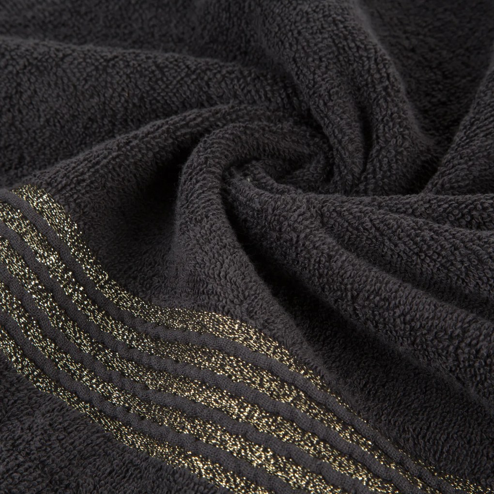 BAVLNENÝ UTERÁK LILA 70X140 CM ČIERNA