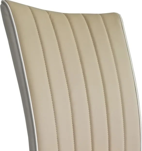 Jedálenská stolička Vertical, béžová/biela ekokoža