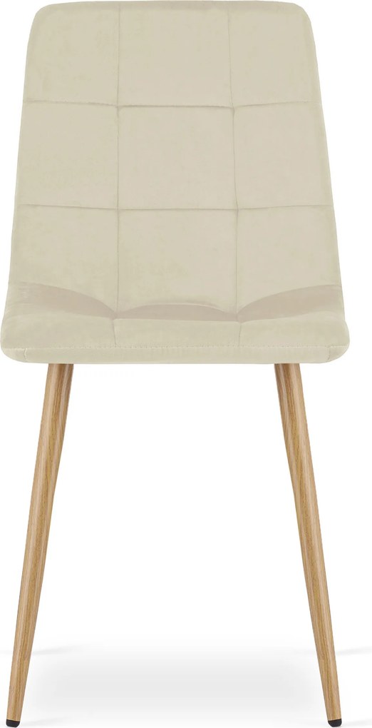 AKCIA Svetlobéžová zamatová stolička KARA II. akosť