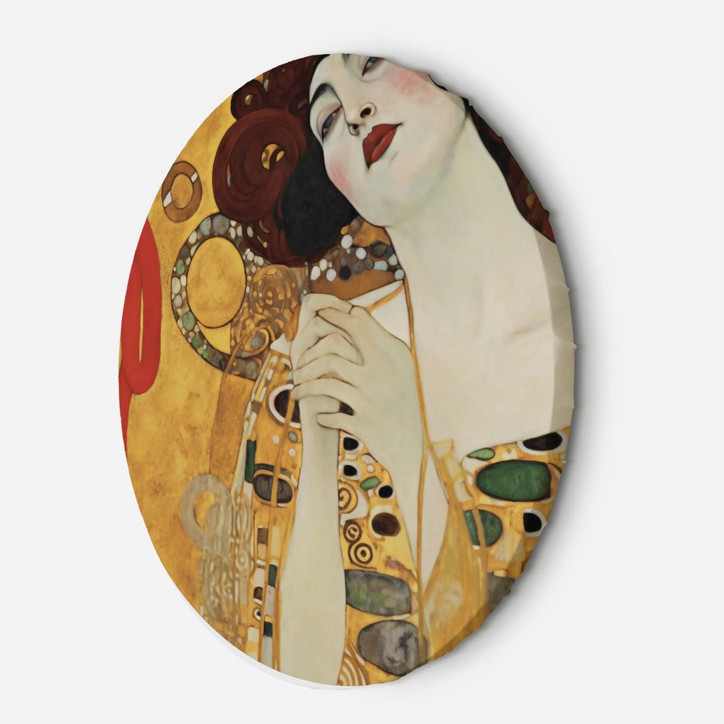 Gario Okrúhly obraz na plátne Krásna žena - Gustav Klimt, reprodukcia Rozmery: 40 x 40 cm