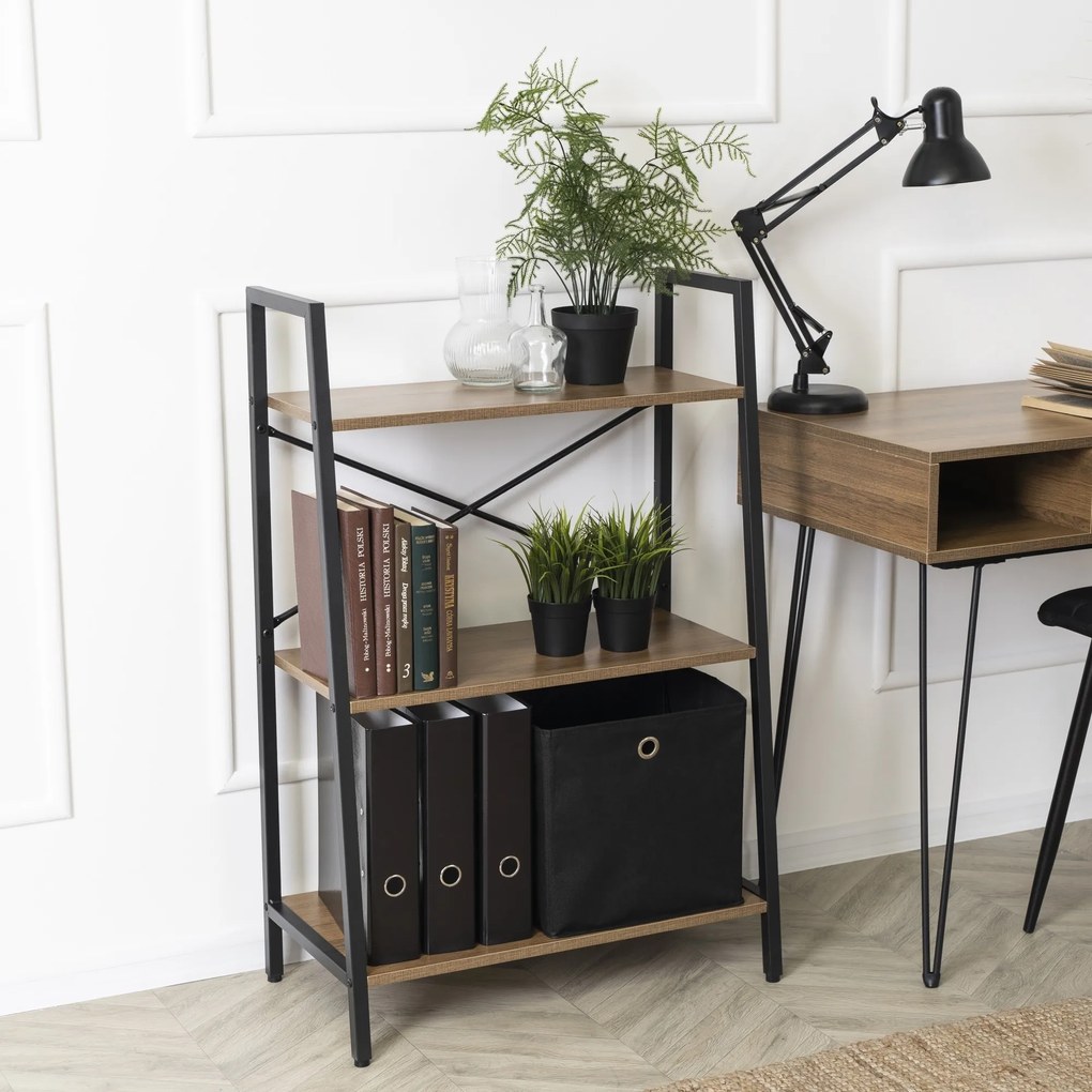 Regál Vior 64 cm ořech/černý