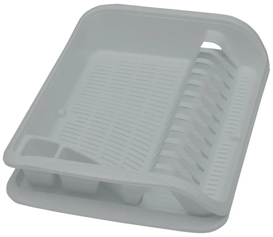 Odkvapkávač na riad s malým zásobníkom sivý 39,5x29,5x8 130