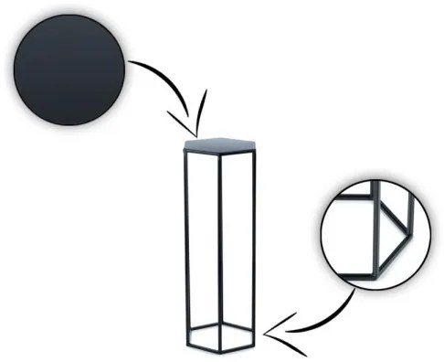 Stojan na kvety 70x24 cm čierna