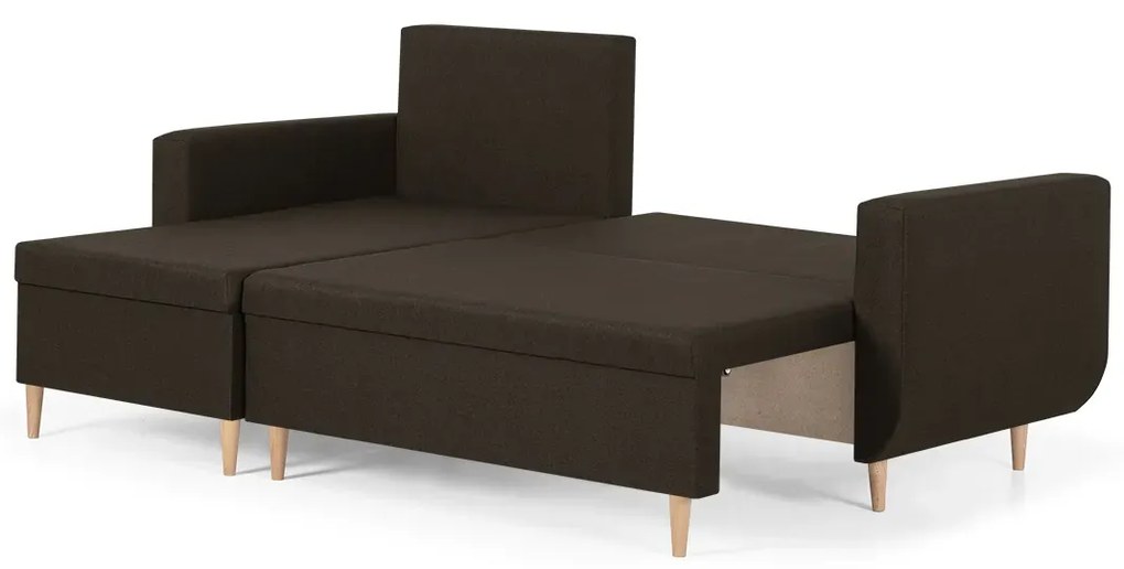 Rozkládací rohová sedací souprava DORIS Hnědá