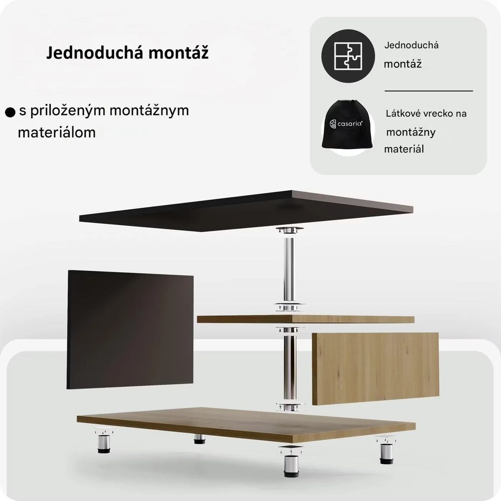 InternetovaZahrada Konferenčný stolík Orlando 95x55x50 cm - drevo/sivá
