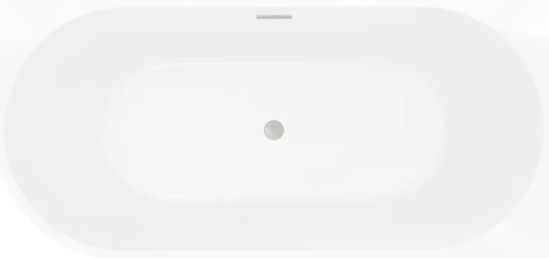 Mexen Silo, rohová voľne stojaca ryhovaná vaňa, pravá, 170 x 80 cm, biela-čierna, oceľový prepad, 52891708075P-97