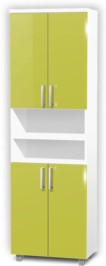 Vysoká kúpeľňová skrinka K15 farba korpusu: Bielý, farba dvierok: Bielá lesk
