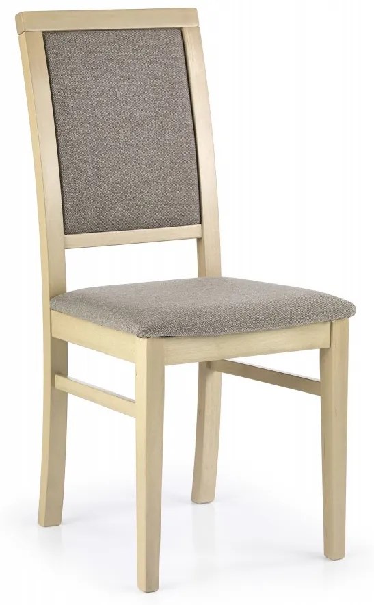 Jedálenská stolička SYLWEK – masív, látka, viac farieb biela / sivá