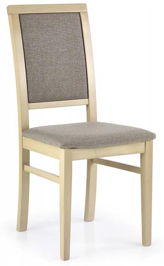 Jedálenská stolička SYLWEK – masív, látka, viac farieb tmavý orech / béžová