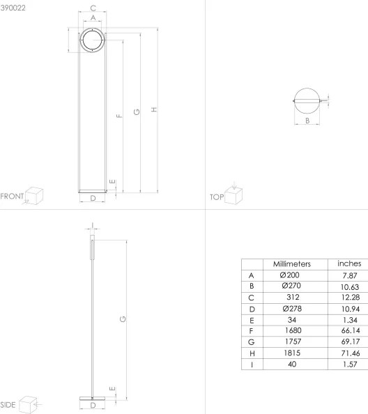 Eglo 390022 - LED Stmievateľná stojacia lampa MONTEFANO LED/20W/230V 3000K