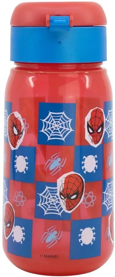 Plastová fľaša na pitie so slamkou a viečkom Spiderman - 510 ml
