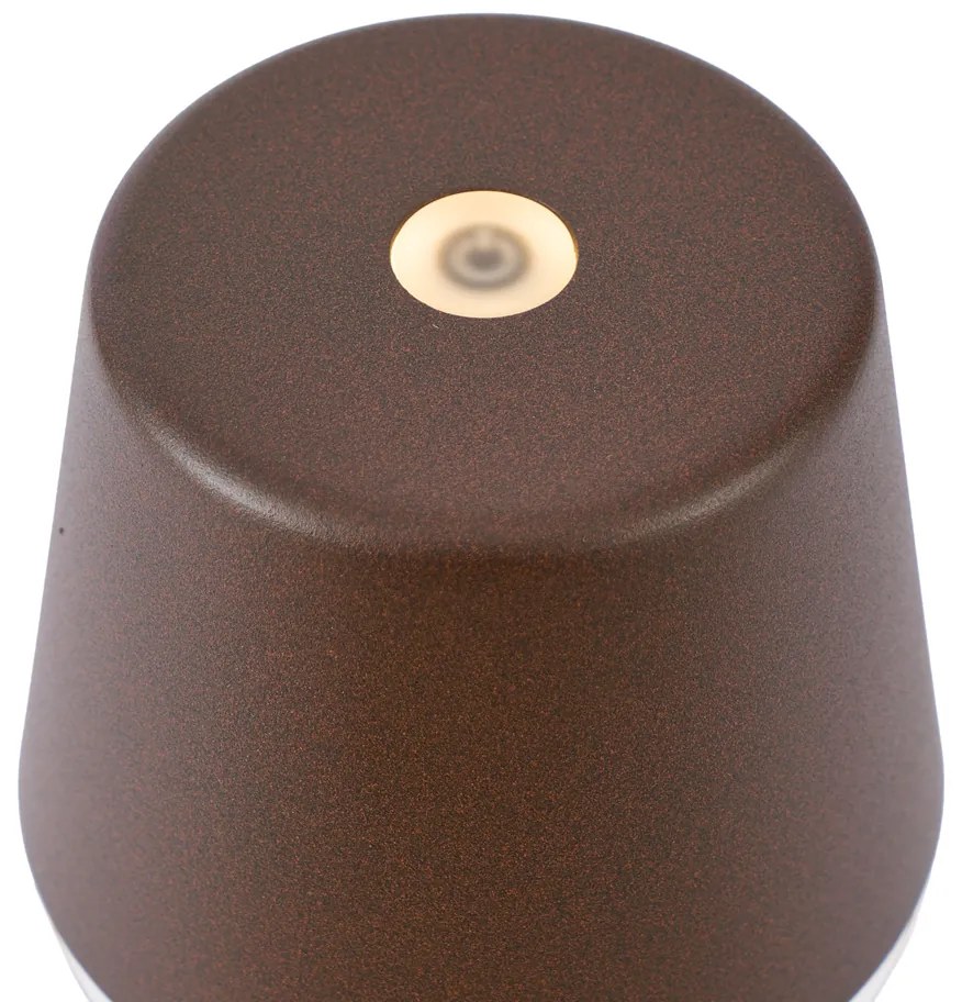 Stolná lampa hrdzavo hnedá vrátane LED IP65 Nabíjateľná s nabíjacou stanicou - Bass