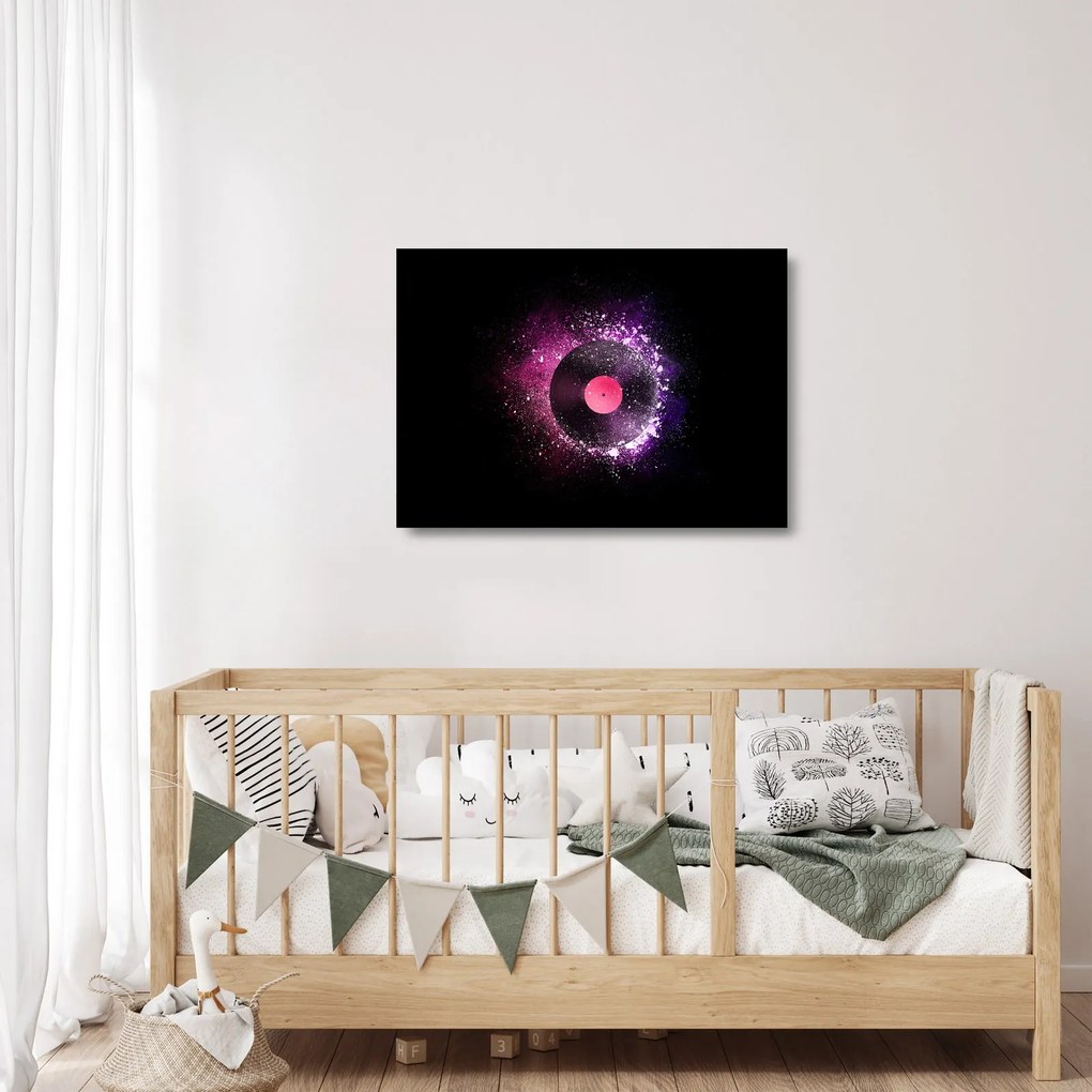 Sklenený obraz - Vinylová doska v ružovo-fialových (70x50 cm)
