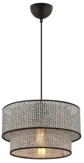 Závesný luster ECHO na lanku 1xE27/60W/230V sivá/čierna