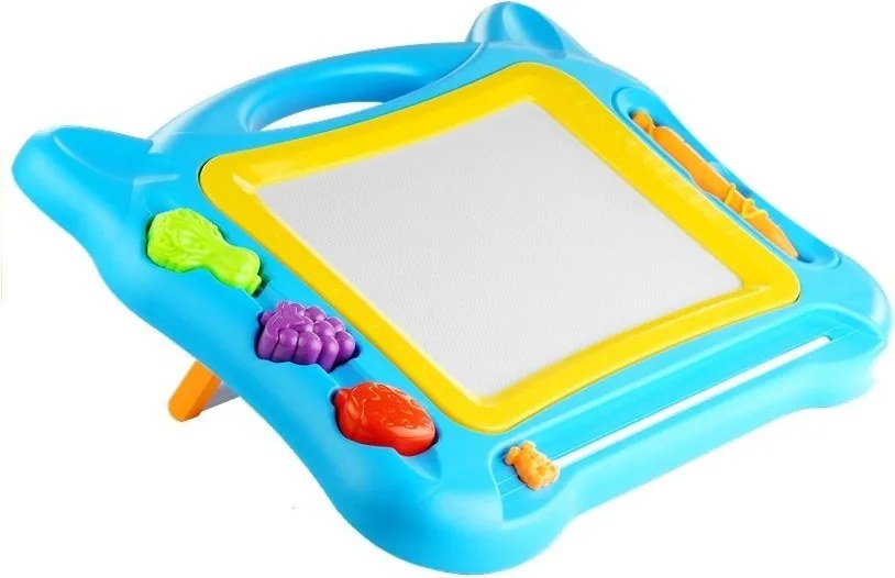 LEAN Toys Veľká magnetická tabuľa na kreslenie s pečiatkami 2v1