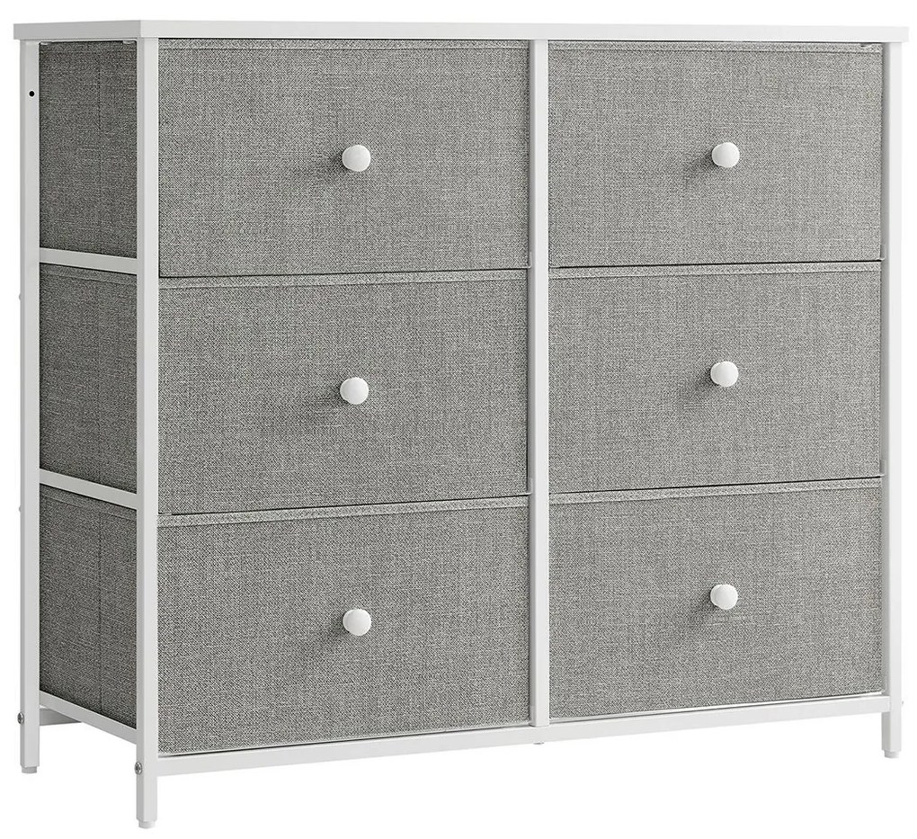 Komoda so zásuvkovými boxmi HESTO 80x71 cm, biela/sivá