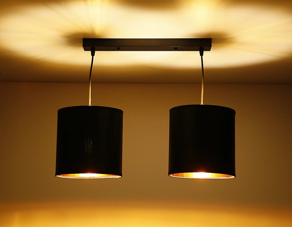 Candellux Čierno-medený závesný luster Candida pre žiarovku 2x E27 32-00712