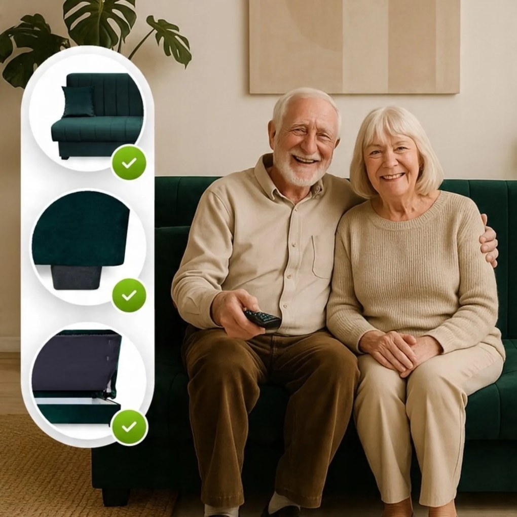 Pohovka Stigma (tmavozelená) . Akcia -20%. Vlastná spoľahlivá doprava až k Vám domov. 1129231