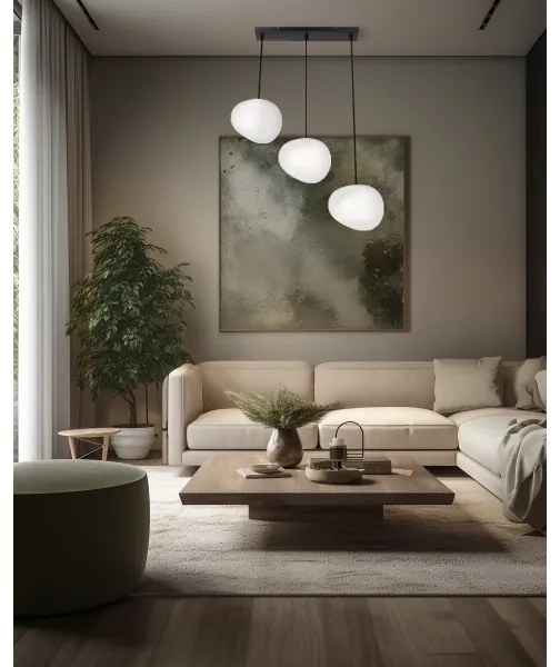 Luster na lanku STONES 3xE27/40W/230V