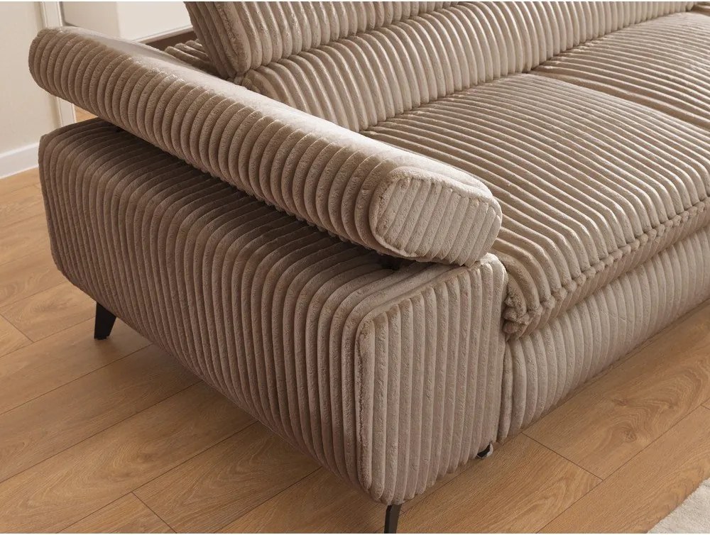 Hnedá menčestrová rohová pohovka (pravý roh/do L) Marbeya – Ropez