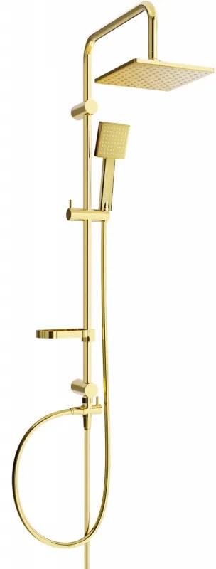 Mexen sprchový set X45 s hornou hlavicou 20x20 cm, zlatá, 798454591-50