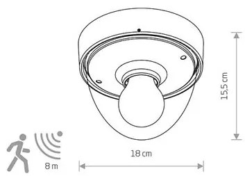 Svietidlo so senzorom pohybu Nowodvorski NOOK BLACK/GOLD SENSOR 7975