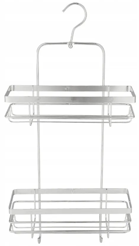 BISK Erga NIAGARA, závesná dvojitá polička 239x100x418 mm, chrómová, ERG-08433