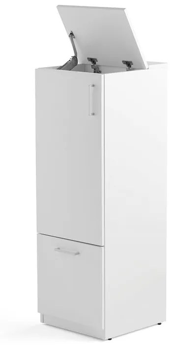 Kôš na triedenie odpadu FAHRENHEIT, 1 zásuvka, 1250x430x455 mm, biely