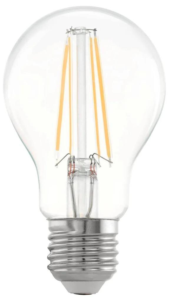 EGLO Stmievateľná filamentová LED žiarovka, E27, A60, 7W, 806lm, 2700K, teplá biela, číra