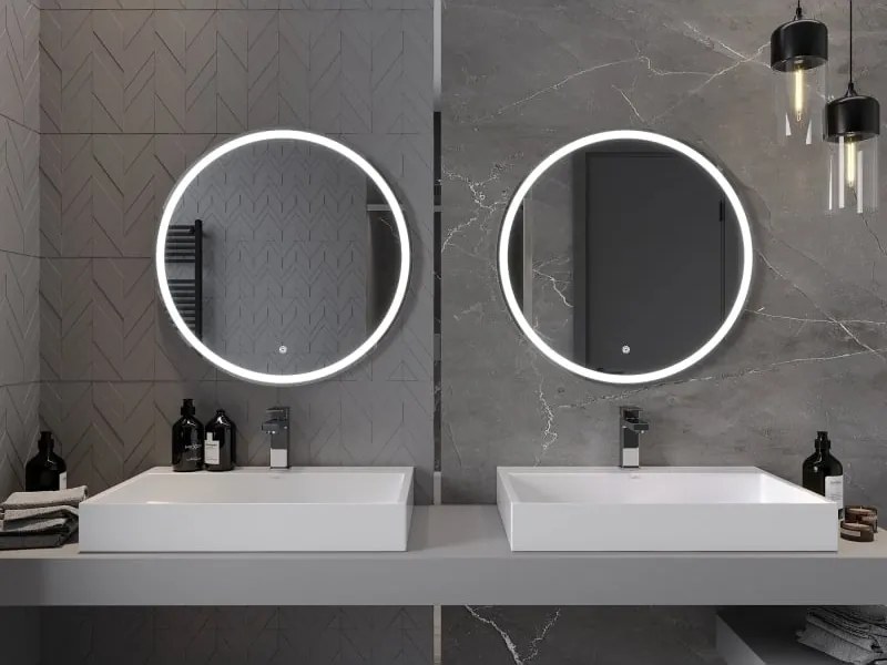 Mexen Gobi podsvietené kúpeľňové zrkadlo, okrúhle 70 cm, LED 6000K, proti zahmlievaniu - 9801-070-070-611-00