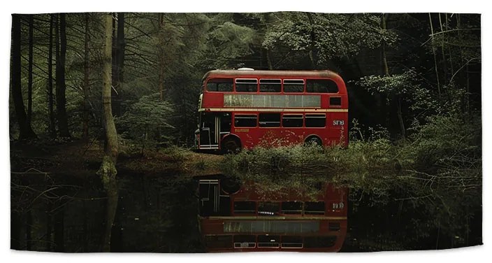 Sablio Uterák Červený poschodový autobus - 50x100 cm