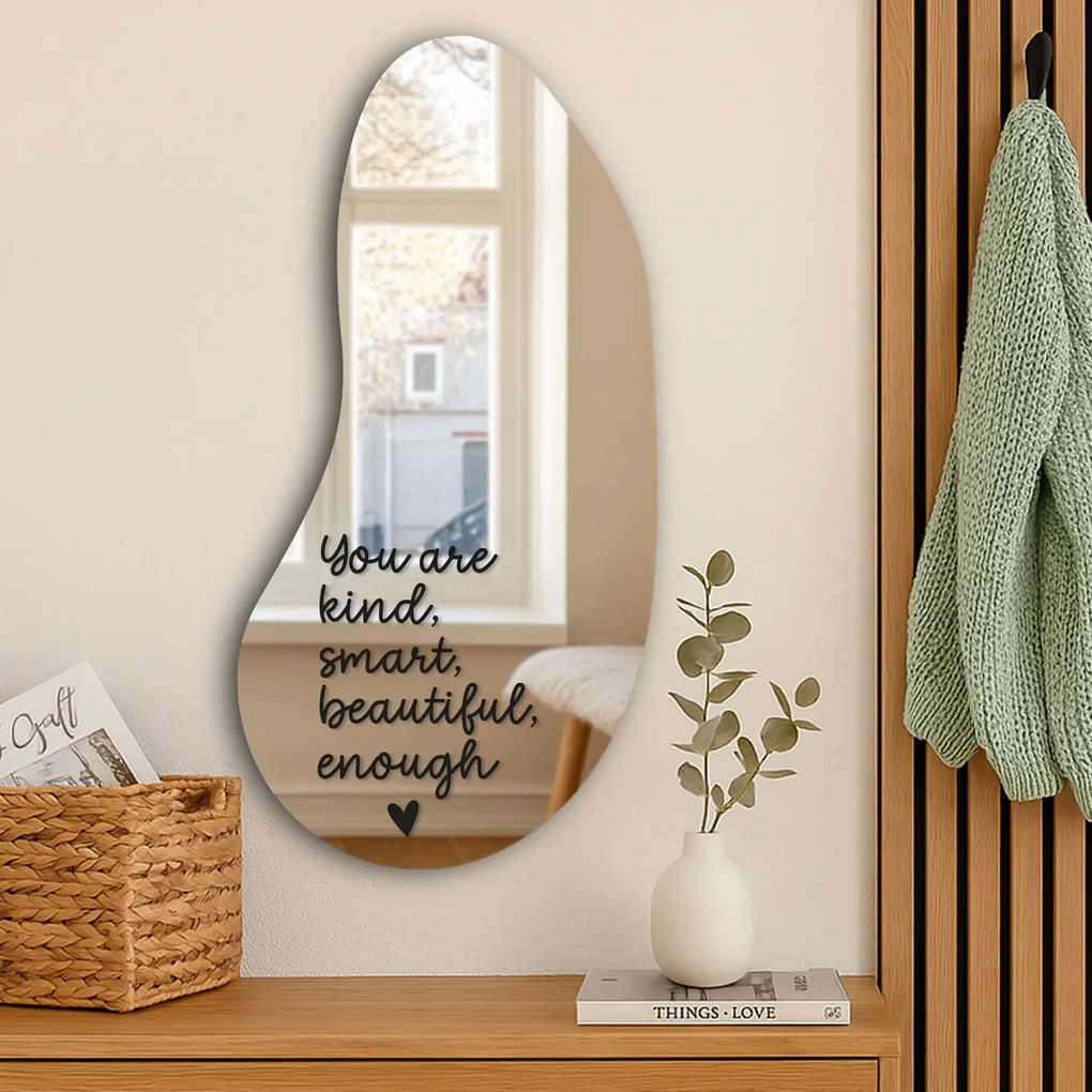 Nálepka na zrkadlo S3 – You are kind, smart, beautiful, enough. (Handwritting)