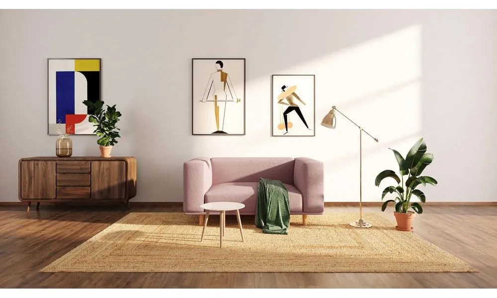 Ružové relaxačné kreslo z textílie bouclé Kukumo – Ame Yens