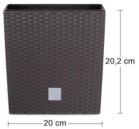 Plastový kvetináč DRTS200L 20 cm - hnedá