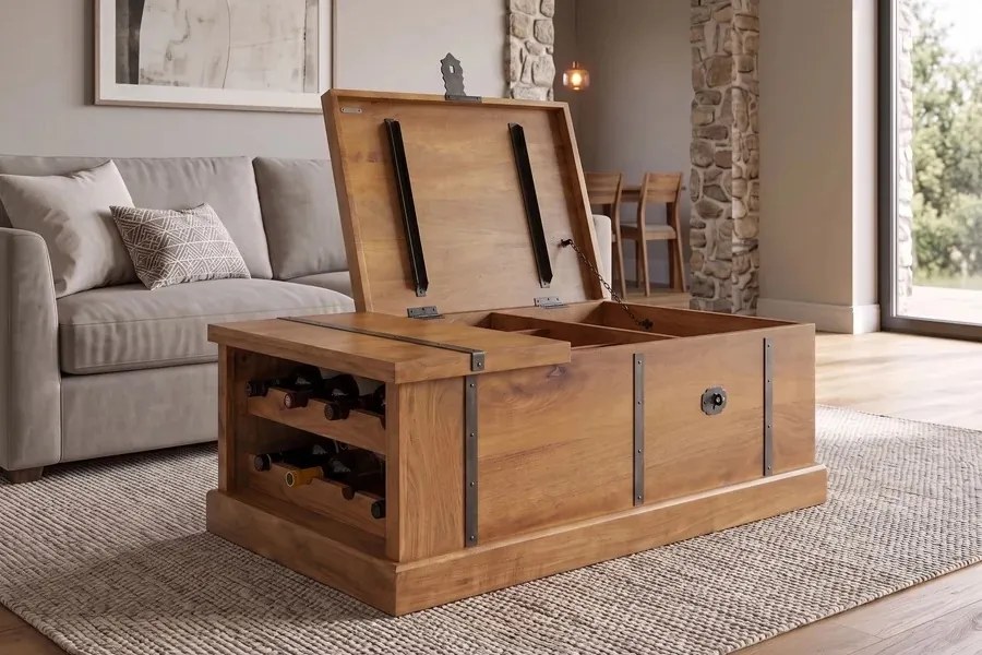 Dizajnový konferenčný stolík Winebar Honey 100 cm mango
